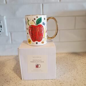 Rifle Paper Company Worlds Best Teacher Porcelain Coffee Tea Mug NEW